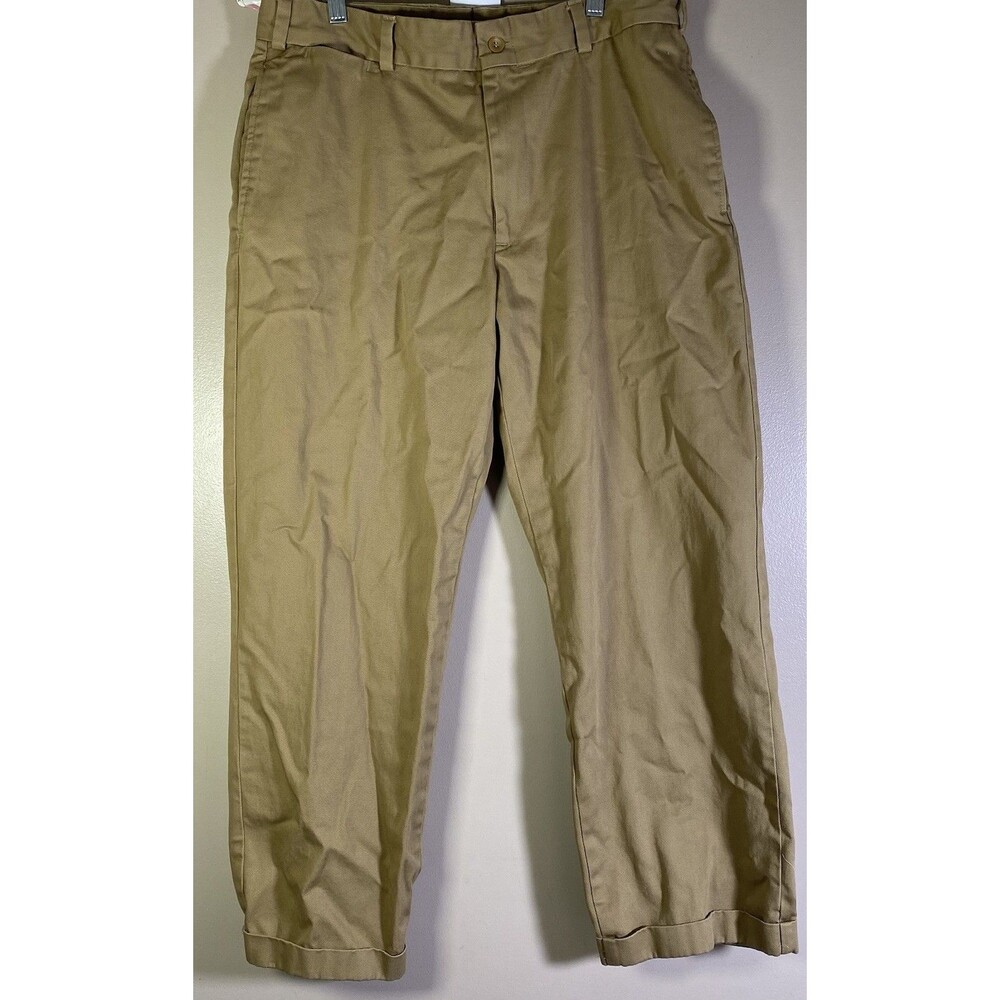 Bills Khakis Pants Mens 35x28 Tan Beige Khaki Made USA Cotton Chinos Cuffed